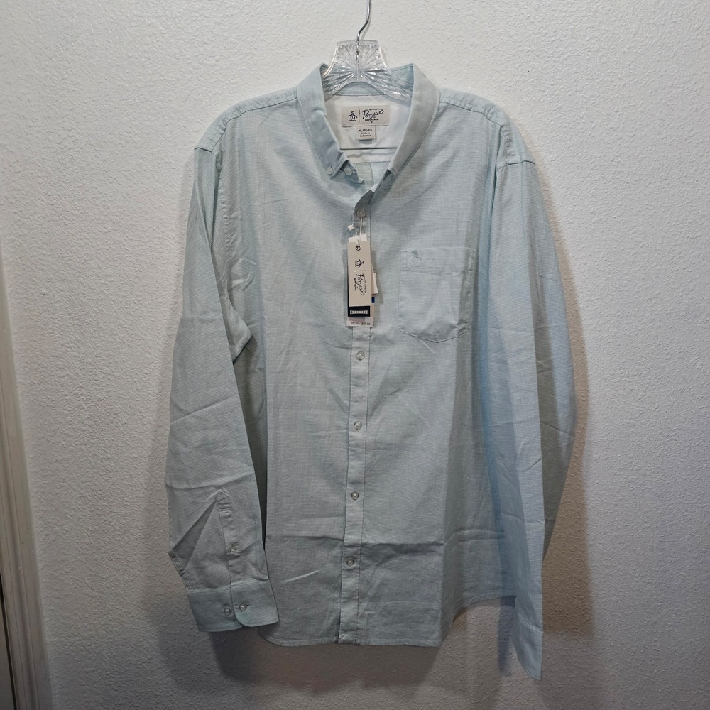 Penguin by Munsingwear Longsleeve Men's Blue‎ Polo Size XL - Picture 2 of 6